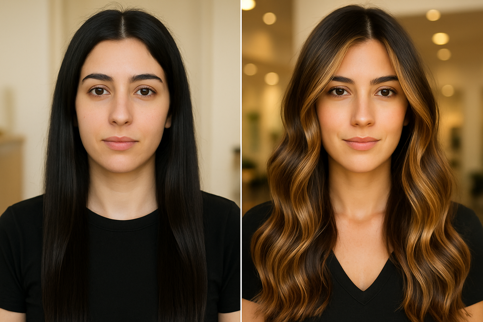 Balayage uygulamasi oncesi ve sonrasi